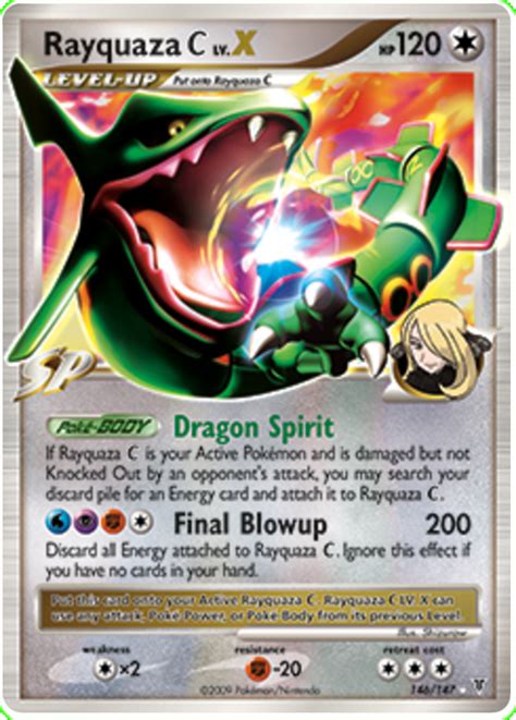 rayquaza c lv x promo|cynthia's Rayquaza card.